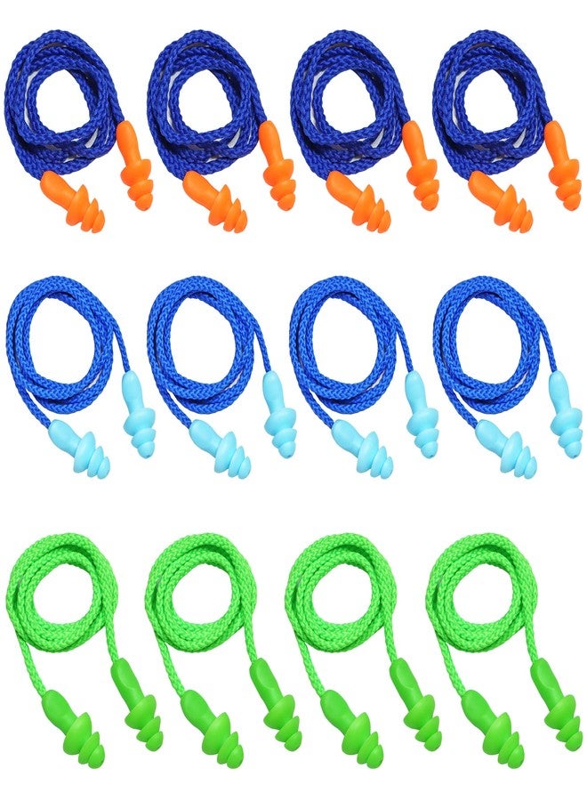 Millennial Essentials 12 Pairs Corded Ear Plugs Soft Silicone Reusable Earplugs Noise Cancelling for Hearing Protection, Sleeping (Combo 12) - Image 1